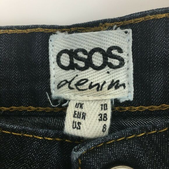 Asos Dark Blue 5 Pocket Design Skinny Leg Jeans 8 - Picture 4 of 9